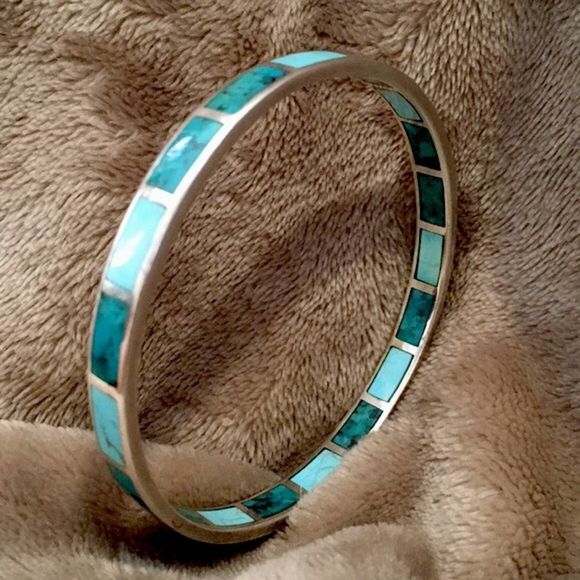 SILPADA High Seas Turquoise and Sterling Silver 925 B2828 Bangle - Picture 3 of 9